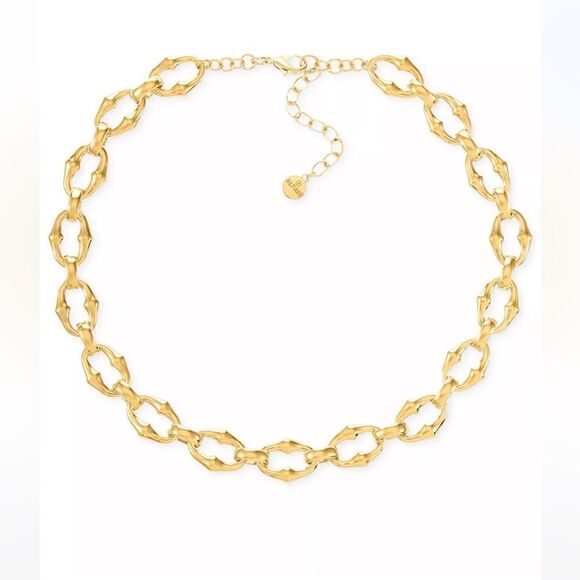 NWT ALFANI Gold-Tone Sculptural Link Collar Necklace, 17" + 2" extender - Picture 1 of 6